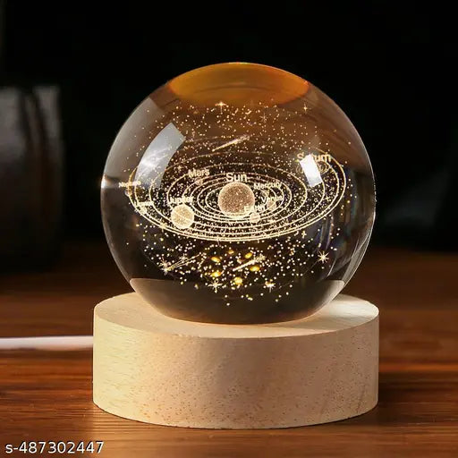 3D Crystal Ball Solar System LED Light, DIY Planetarium