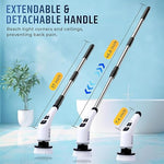 9-in-1 Electric Cleaning Brush – Multi-Surface Power Scrubber with Dual Speeds, Extendable Handle, Rechargeable Battery, and 9 Brush Heads for Home, Bathroom, Kitchen, Car (Pack of 1)