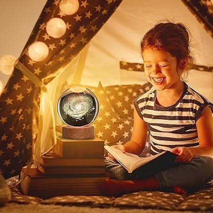 3D Crystal Ball Solar System LED Light, DIY Planetarium