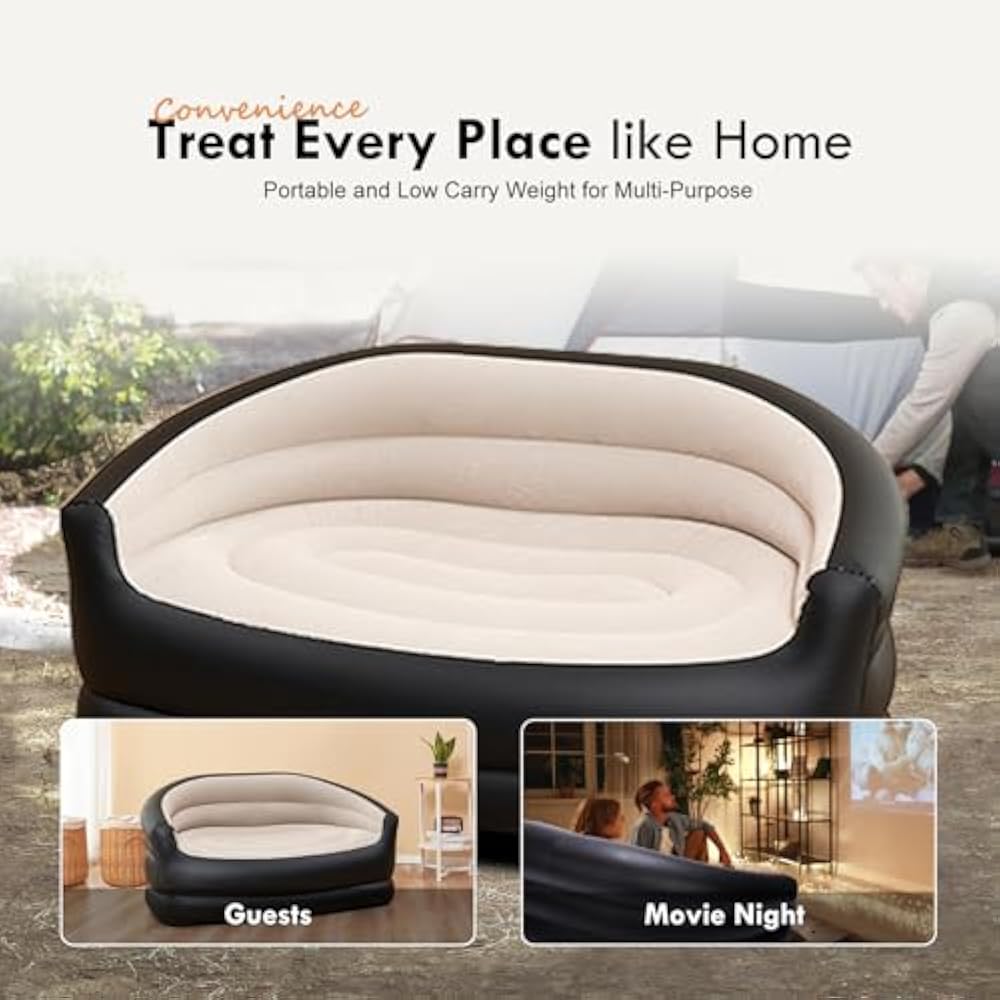 Comfort Outdoor and Indoor Portable Double Air Sofa Inflatable Sofa Bed Inflatable Sofa. Ergonomically designed for optimal relaxation, perfect for lounging in any space.