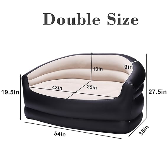Comfort Outdoor and Indoor Portable Double Air Sofa Inflatable Sofa Bed Inflatable Sofa. Ergonomically designed for optimal relaxation, perfect for lounging in any space.