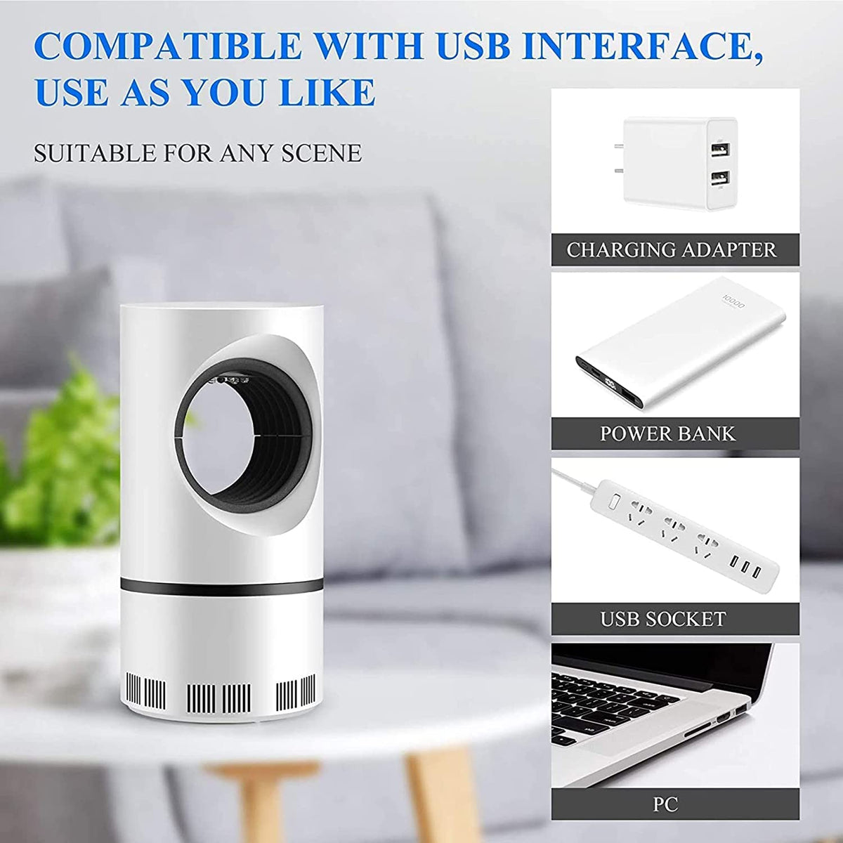 Eco-Friendly Electronic LED Mosquito Killer Machine Trap Lamp Theory Screen with USB-Powered Electronic Machine Ideal for Bedroom, Study Room and Living Room